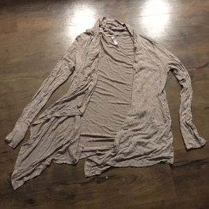 Tan waterfall cardigan